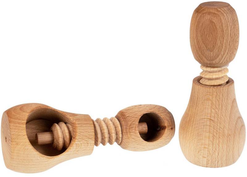 Holz Frank Nussknacker Nussschraube - Nussknacker aus Geölter Buche - 2 Kammern 11-15 cm von Holz Frank