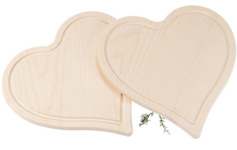 Holz Frank Schneidebrett Herz Schneidebrett aus FSC® Ahorn - 24 x 24 x 1,5 cm - mit Saftrille, Holz, (1-St) von Holz Frank