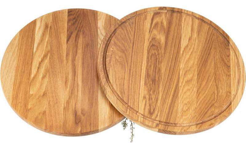 Holz Frank Schneidebrett Rundes Schneidebrett aus Eiche geölt - ⌀ 40 x 2 cm, Holz, (1-St) von Holz Frank