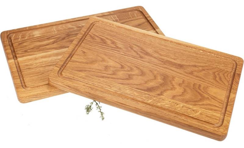 Holz Frank Schneidebrett Schneidebrett mit Saftrille aus Eiche geölt - 40 x 25 x 2 cm, Holz, (1-St) von Holz Frank