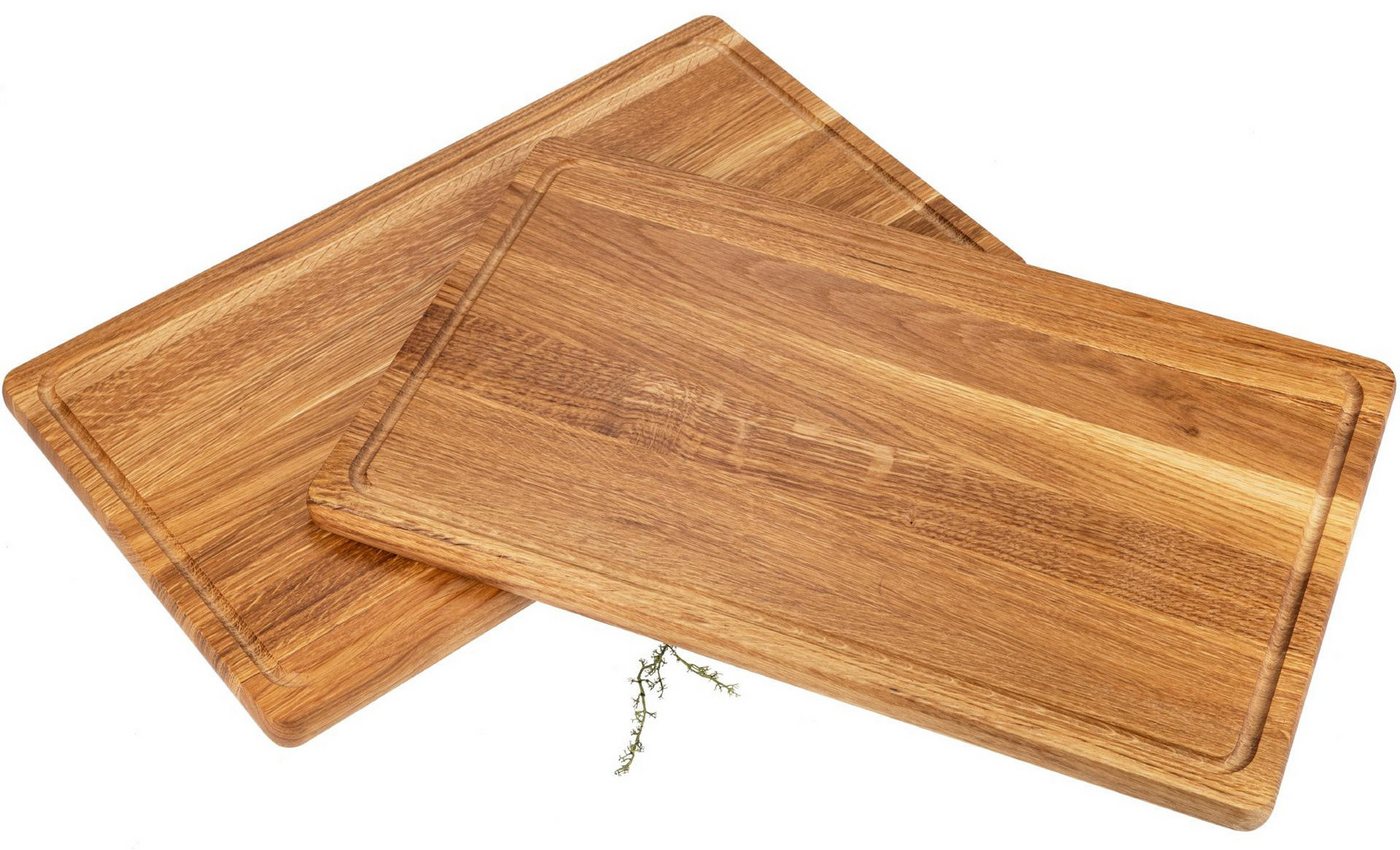 Holz Frank Schneidebrett Schneidebrett mit Saftrille aus Eiche geölt - 50 x 30 x 2 cm, Holz, (1-St) von Holz Frank