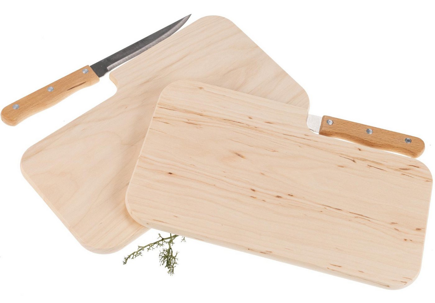 Holz Frank Schneidebrett Schneidebrett mit integriertem Messer aus FSC® Erle 26 x 15,5 x 1,2 cm, Holz, (1-St) von Holz Frank