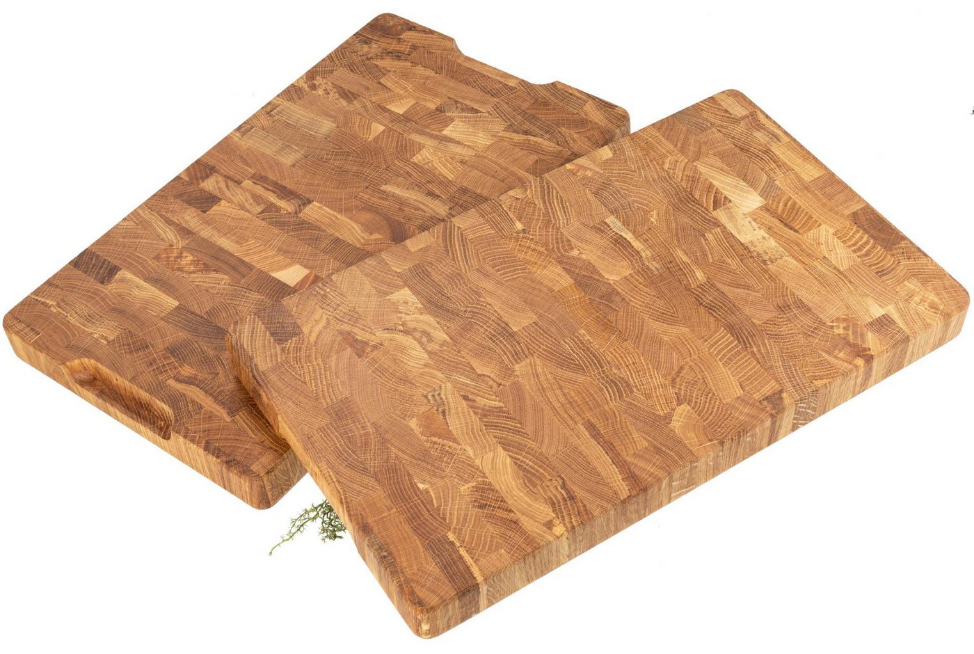 Holz Frank Schneidebrett Stirnholz Hackblock aus Eiche, 40x25x4 cm mit Griffmulden, Holz, (1-St) von Holz Frank