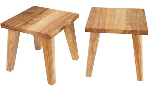Kinderhocker aus massiv Esche geölt - Holzhocker 27 x 27 x 27 cm von Holz Frank