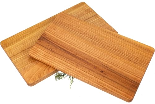 Schneidebrett 2er Set aus FSC® Kirsch Holz geölt - 30 x 18 x 1,5 cm von Holz Frank