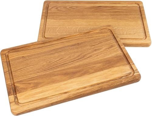 Schneidebrett mit Saftrille aus Eiche geölt - 40 x 25 x 2 cm Schneidebrett mit Saftrille aus Eiche geölt - 40 x 25 x 2 cm von Holz Frank