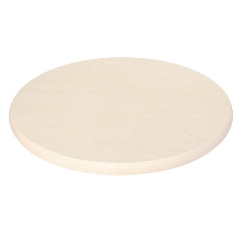 Holz-Leute Schneidebrett Brotzeitbrett rund Ø 26 cm Ahorn, Holz, Schinkentelller Holzteller Frühstücksbrettchen Servierbrett von Holz-Leute