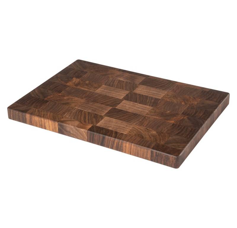 Holz-Leute Schneidebrett Stirnholz Nussbaum 30 x 20 x 2,4 cm, Holz, Küchenbrett, beidseitig nutzbar, Handarbeit von Holz-Leute