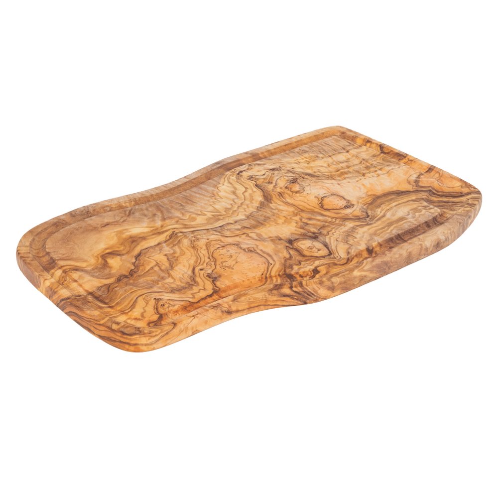 Holz-Leute Schneidebrett mit Saftrille Holzbrett 38 x 24 cm, Holz, Tranchierbrett Küchenbrett Olivenholz Holz-Leute Schneidebrett mit Saftrille Holzbrett 38 x 24 cm, Holz, Tranchierbrett Küchenbrett Olivenholz von Holz-Leute