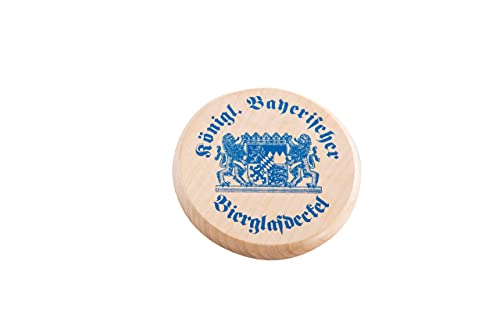 Königlich bayerischer Bierglasdeckel aus Holz Wespenschutz, 10 x 1,5 cm von Holz-Leute