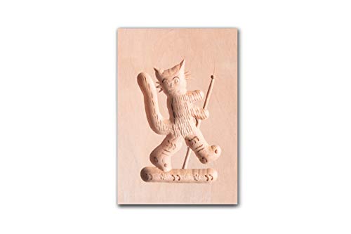 Springerle-Model gestiefelter Kater, Holz Form Birnbaum, Backform für Anisgebäck, ca. 6 x 9 cm Springerle-Model gestiefelter Kater, Holz Form Birnbaum, Backform für Anisgebäck, ca. 6 x 9 cm von Holz-Leute