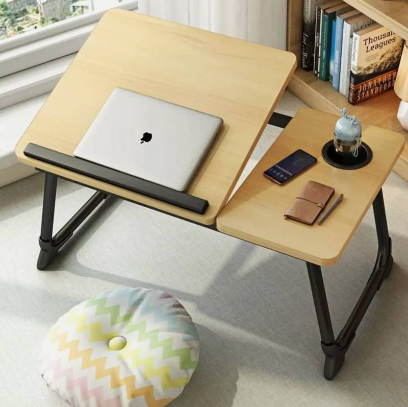 Holz Lichter Laptoptisch Laptoptisch Notebooktisch Betttisch klappbar, Laptop Tablett, Integrierte Kühllöcher für Luftzirkulation von Holz Lichter