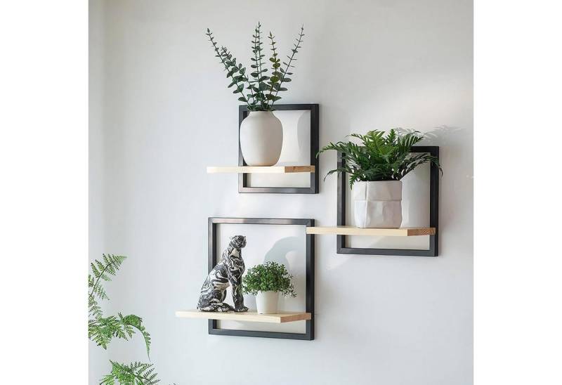 Holz Lichter Wandregal 3‑tlg. Floating Wandregal – Holz & Metall, modern geom. Design, 3-tlg., Schweberegal aus Holz+Metall – platzsparend, vielseitig, langlebig Holz Lichter Wandregal 3‑tlg. Floating Wandregal – Holz & Metall, modern geom. Design, 3-tlg., Schweberegal aus Holz+Metall – platzsparend, vielseitig, langlebig von Holz Lichter