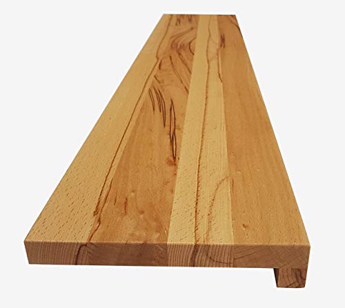 Holz-Projekt-Summer Fensterbank KERNBUCHE Massivholz Treppenstufe Renovierungsstufe Trittstufe Maßanfertigung (25 x 160cm, Oberfläche geölt) von Holz-Projekt-Summer