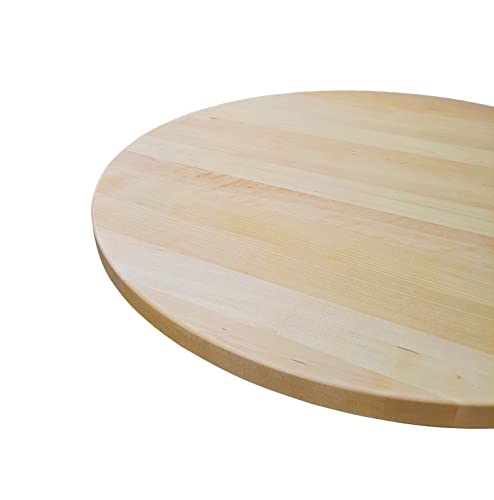Holz-Projekt-Summer Tischplatte Ahorn massiv rund Holztischplatte für Stehtisch Bistrotisch Holzplatte (Oberfläche geölt mit Hartwachsöl, Durchm.: 100cm) von Holz-Projekt-Summer