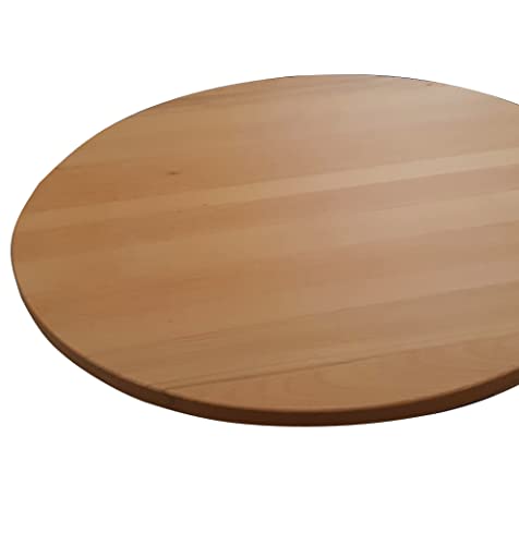 Holz-Projekt-Summer Tischplatte Buche massiv rund Holztischplatte für Stehtisch Bistrotisch Holzplatte (Oberfläche geölt mit Hartwachsöl, Durchm.: 60cm) von Holz-Projekt-Summer