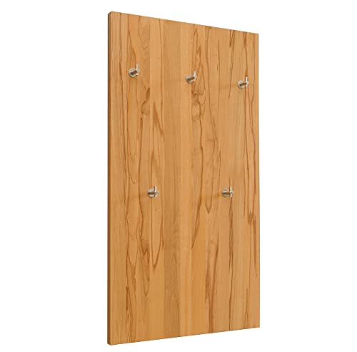 Holzprojekt-Summer Wandgarderobe Flurgarderobe Garderobenpaneel Massivholz Kernbuche mit 5 Kleiderhaken von Holz-Projekt-Summer