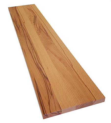 Schweberegal Wandsteckboard Regal Ablage Holz massiv mit verdeckten Trägern - Tiefe:20cm Stärke:25mm - Verschiedene Holzarten - Wandboard Livingboard Regal Wandbord (Kernbuche, 100cm) von Holz-Projekt-Summer