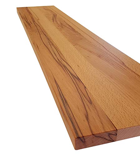 Schweberegal Wandsteckboard Regal Ablage Holz massiv mit verdeckten Trägern - Tiefe:20cm Stärke:25mm - Verschiedene Holzarten - Wandboard Livingboard Regal Wandbord (Kernbuche, 110cm) von Holz-Projekt-Summer