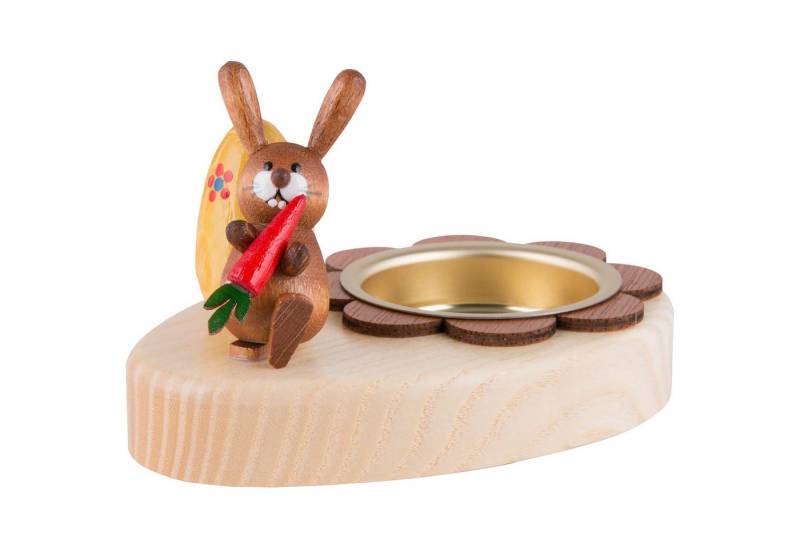 Holz- und Drechslerwaren Legler Dekofigur Teelichthalter Hase mit Möhre und Ei (5cm) von HoDreWa Legler von Holz- und Drechslerwaren Legler