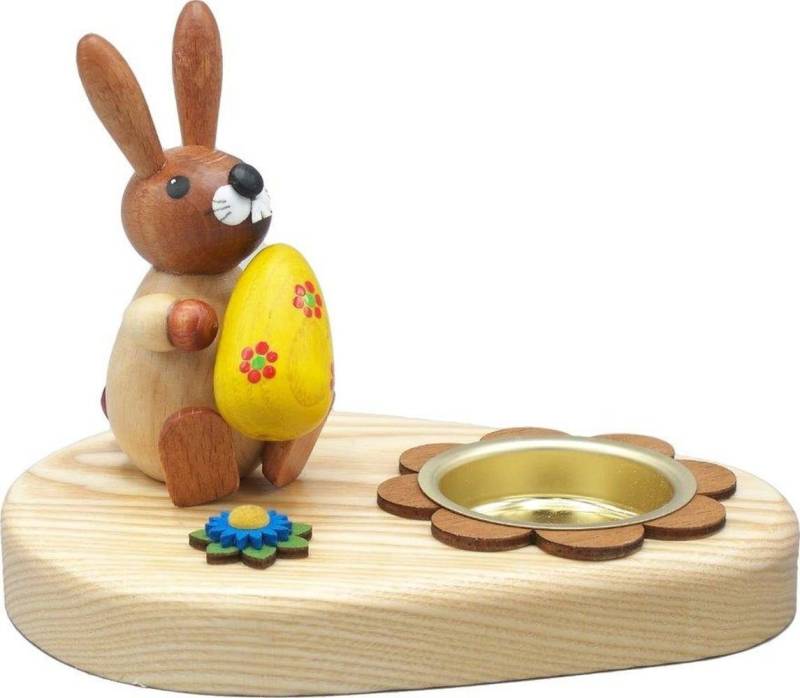 Holz- und Drechslerwaren Legler Kerzenhalter Osterdekoration Teelichthalter Hase mit Ei natur BxHxT 10x7x7cm NEU von Holz- und Drechslerwaren Legler