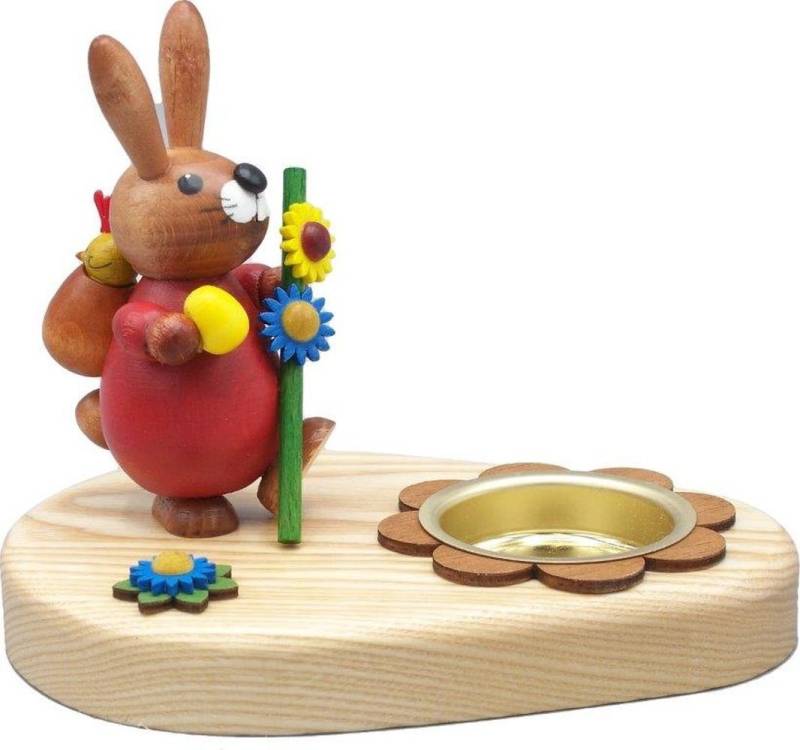 Holz- und Drechslerwaren Legler Kerzenhalter Osterdekoration Teelichthalter Hase mit Stock bunt BxHxT 10x7x7cm NEU von Holz- und Drechslerwaren Legler