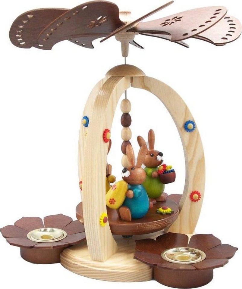 Holz- und Drechslerwaren Legler Osterhase Osterdekoration Pyramide mit 3 Osterhasen bunt Höhe 28cm NEU von Holz- und Drechslerwaren Legler