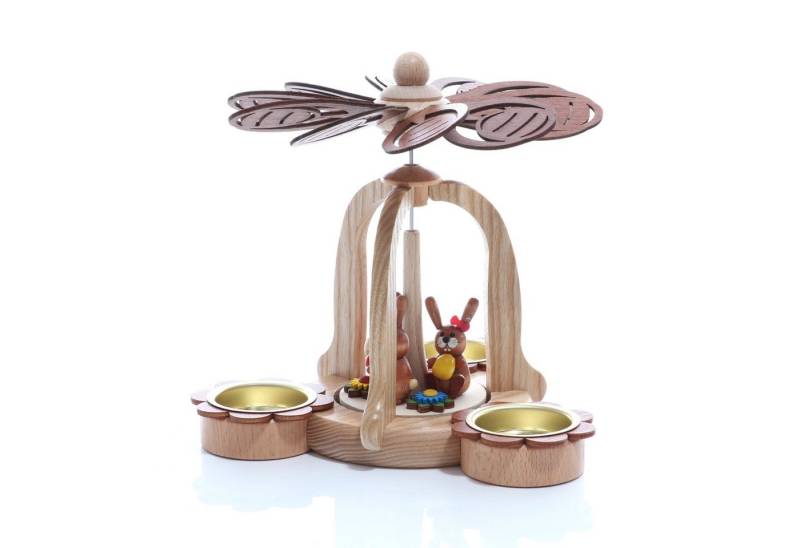 Holz- und Drechslerwaren Legler Osterhase Osterdekoration Pyramide mit 3 Osterhasen natur BxHxT 19,2x17x19,2cm von Holz- und Drechslerwaren Legler