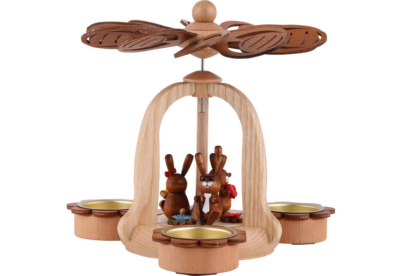 Holz- und Drechslerwaren Legler Weihnachtspyramide 1-stöckige Osterpyramide mit Hasen (18cm) von HoDreWa Legler von Holz- und Drechslerwaren Legler