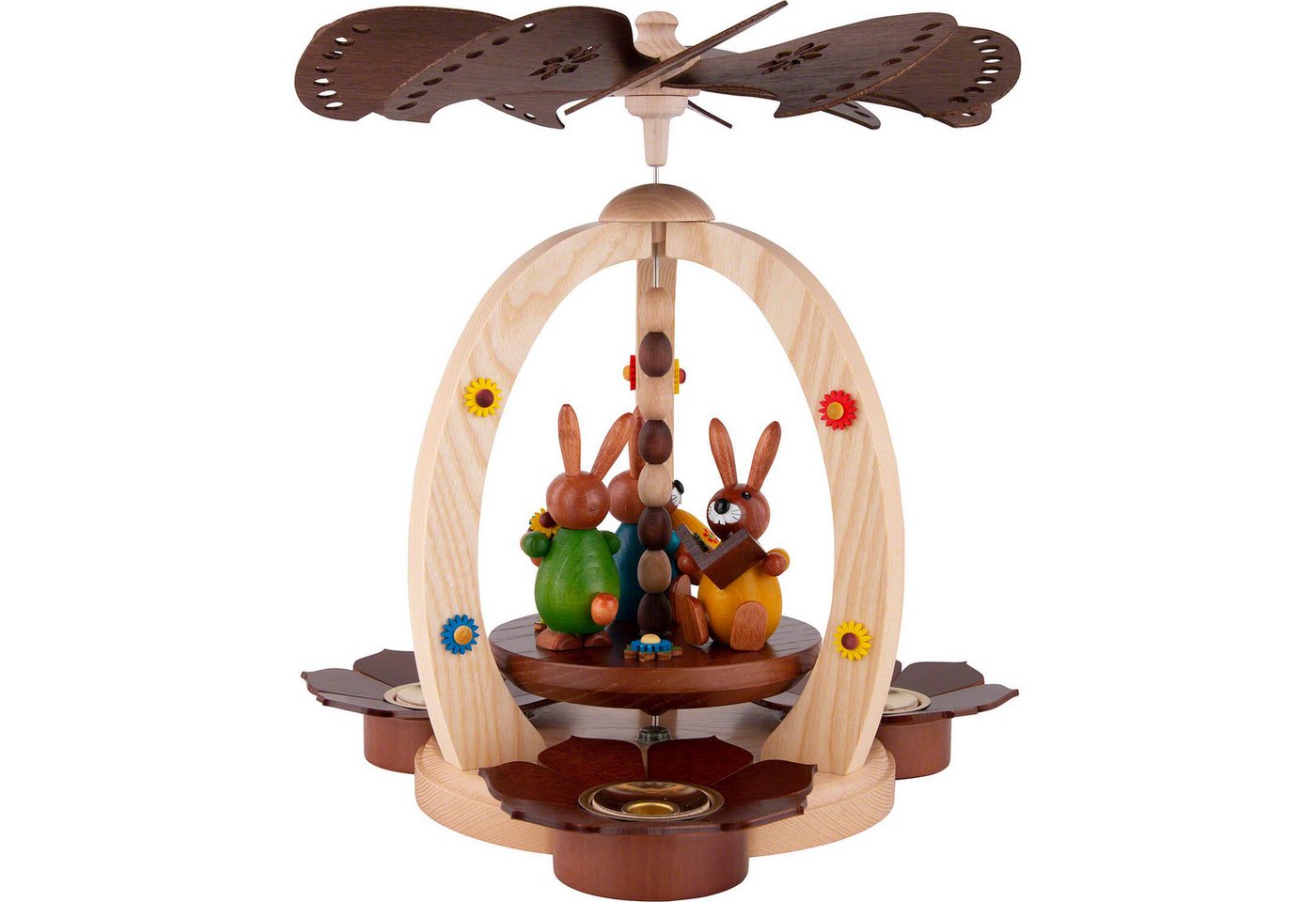Holz- und Drechslerwaren Legler Weihnachtspyramide 1-stöckige Osterpyramide mit drei Hasen (30cm) von HoDreWa Legler von Holz- und Drechslerwaren Legler