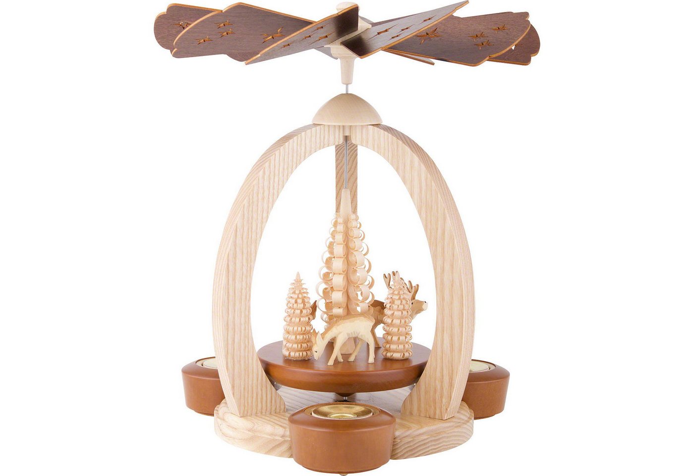 Holz- und Drechslerwaren Legler Weihnachtspyramide 1-stöckige Pyramide Rehe (30cm) von HoDreWa Legler von Holz- und Drechslerwaren Legler