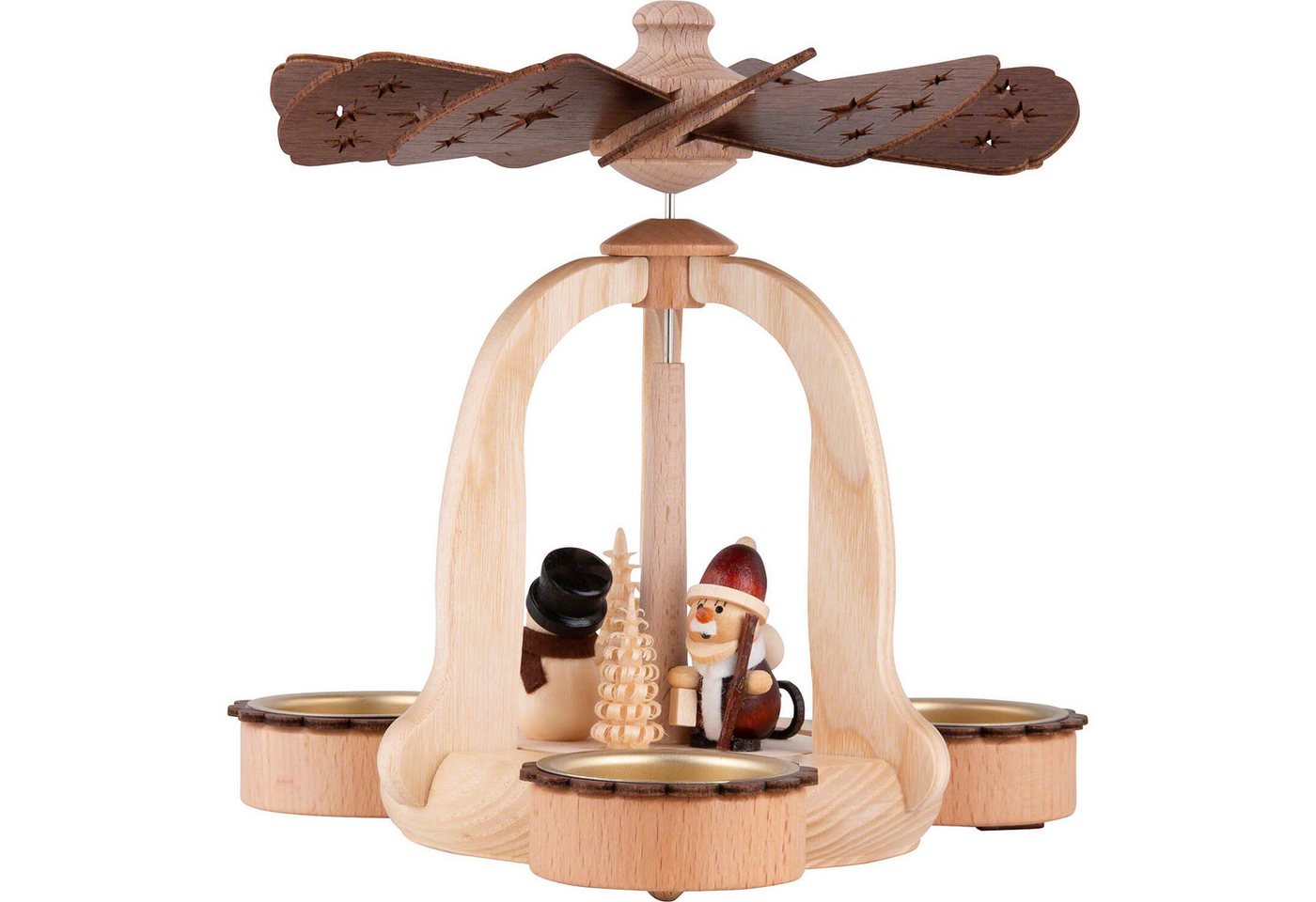 Holz- und Drechslerwaren Legler Weihnachtspyramide 1-stöckige Pyramide Weihnachtsmann (18cm) von HoDreWa Legler von Holz- und Drechslerwaren Legler