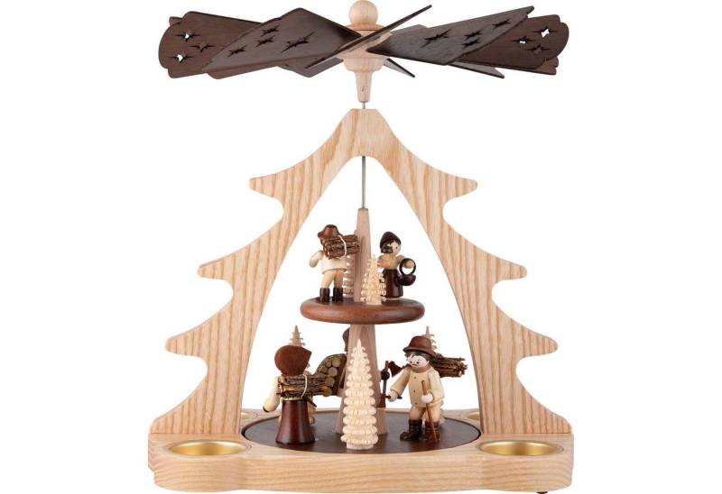 Holz- und Drechslerwaren Legler Weihnachtspyramide 2-stöckige Pyramide Waldleute (28cm) von HoDreWa Legler von Holz- und Drechslerwaren Legler
