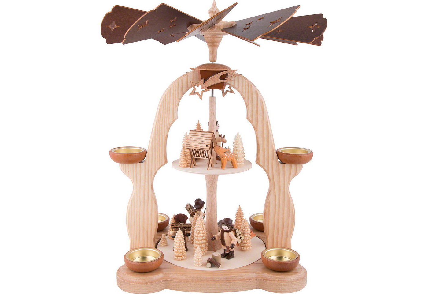 Holz- und Drechslerwaren Legler Weihnachtspyramide 2-stöckige Pyramide Waldleute (40cm) von HoDreWa Legler von Holz- und Drechslerwaren Legler