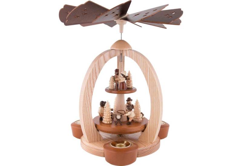 Holz- und Drechslerwaren Legler Weihnachtspyramide 2-stöckige Pyramide Waldleute natur (30cm) von HoDreWa Legler von Holz- und Drechslerwaren Legler