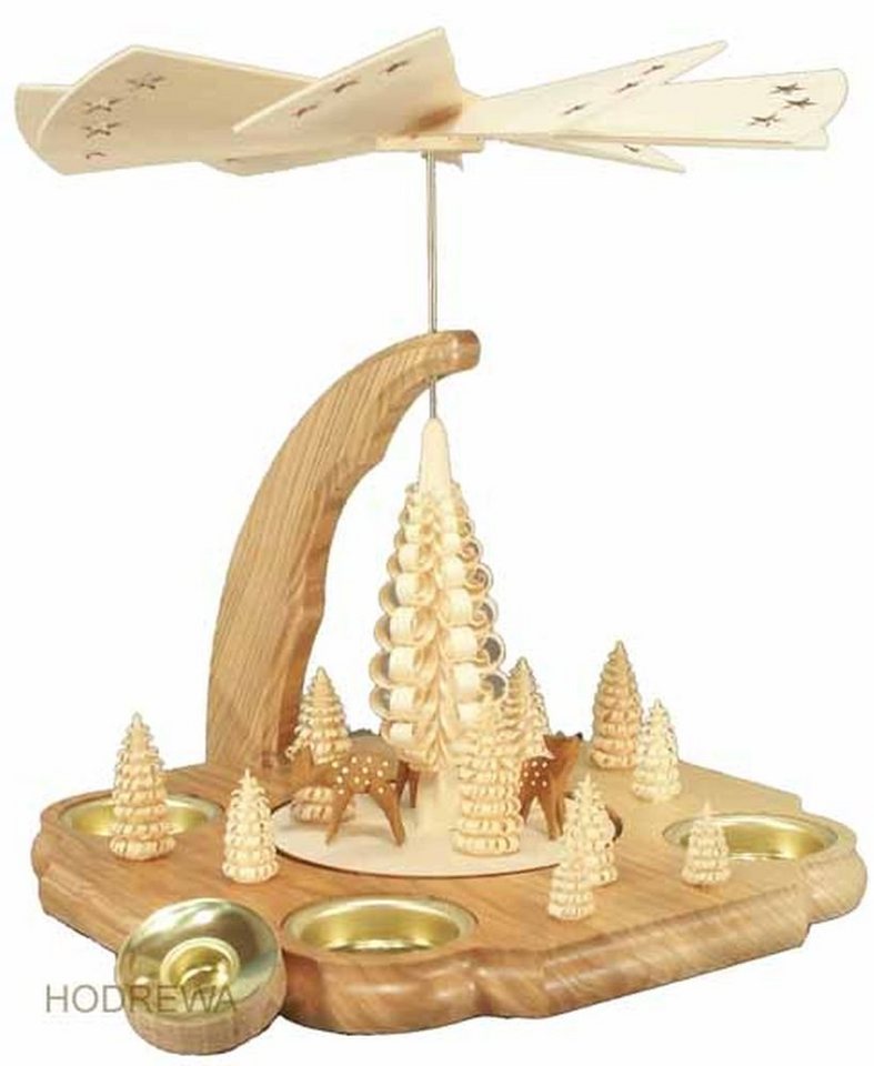 Holz- und Drechslerwaren Legler Weihnachtspyramide Tischpyramide Rehe im Wald BxHxT 22,5x23x22,5cm NEU von Holz- und Drechslerwaren Legler