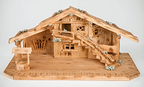 Holz und Gartentrends Weihnachtskrippe Krippe Krippenstall Weihnachten Weihnachtskrippen Tischkrippen Krippenfiguren (Weihnachtskrippe W09) von Holz und Gartentrends