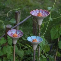 3Er Set Handgefertigte Xs Mini Insektentränken Aus Keramik Vogeltränke Bienentränke Garten Deko Unikat Wasserstelle Für Insekten Regenfänger von HolzBee
