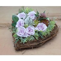 Grabgesteck Grabschmuck Grabkranz 20 X cm Allerheiligen Grabherz Muttertag von HolzBlumeKreationen