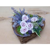 Grabgesteck Grabschmuck Grabkranz 20 X cm Allerheiligen Grabherz Muttertag von HolzBlumeKreationen