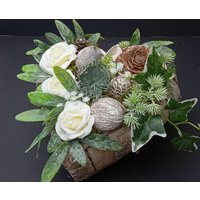 Grabgesteck Grabschmuck Grabkranz 20 X cm Allerheiligen Grabherz von HolzBlumeKreationen