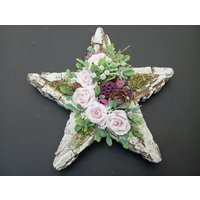 Grabgesteck Grabschmuck Stern 30cm X 30 cm, Allerheiligen von HolzBlumeKreationen