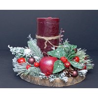 Wintergesteck Mit Kerze Weihnachtsdeko 20 cm Adventskranz Winterkranz Grabgesteck Wintergesteck Mit Kerze Weihnachtsdeko 20 cm Adventskranz Winterkranz Grabgesteck von HolzBlumeKreationen