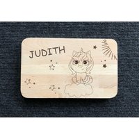 Frühstücksbrett "Judith" Personalisiertes Schneidebrett Kinderfrühstücksbrett Mit Vornamen Name Geschenk von HolzDesignEmsland