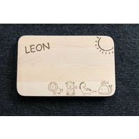 Frühstücksbrett "Löwe/Affe Dino Wal" Personalisiertes Frühstücksbrettchen Kinderfrühstücksbrettchen Mit Vornamen Name Geschenk von HolzDesignEmsland