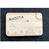Frühstücksbrett "Vogel" Personalisiertes Frühstücksbrettchen Kinderfrühstücksbrettchen Mit Vornamen Name Geschenk von HolzDesignEmsland