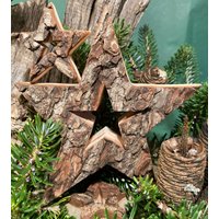 Urig Schöne Sterne, Holzstern Mit Rinde, Borke. Stern Hohl. Zum Aufhängen, Auch Zum Legen. Für Eine Besinnliche Advents - Und Weihnachtszeit von HolzErlebnis