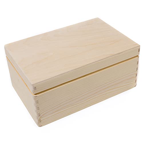 HolzFee Holzkiste 30 x 20 cm Deckel Aufbewahrungsbox Allzweckkiste Holz Kiste Holzbox (ohne Griff/stapelbar) von HolzFee