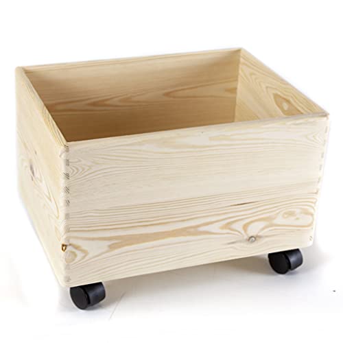 HolzFee Holzkiste 40 x 30 cm Allzweckkiste Holz Kiste Holzbox AUSWAHL-Angebot (ohne Griffe/mit Rollen) von HolzFee