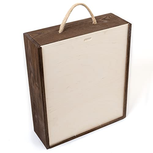 Holzfee Holzkiste Flaschenkiste Weinkiste für 3 Flaschen Deko Kiste mit Holzwolle für Geschenke von Holzfee